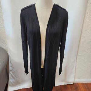 White house black Market long split stretch cardigan sweater size M